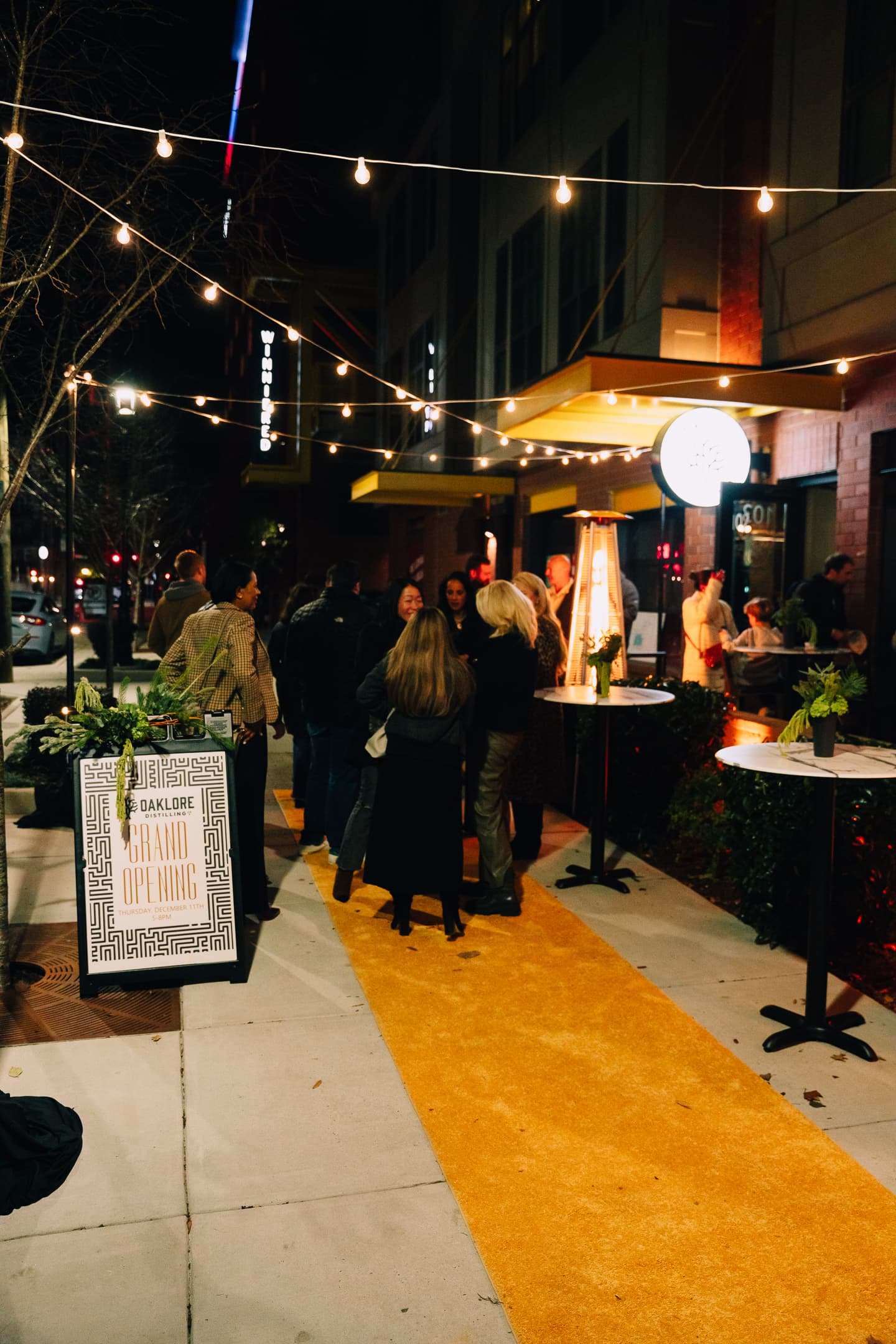 Oaklore patio at night